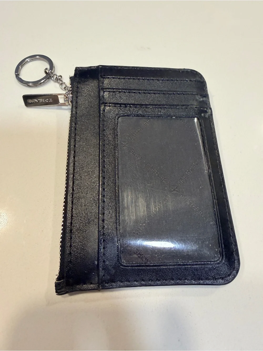 Michael Kors Jet Set Travel Black Saffiano Leather ID Coin Pouch Keychain